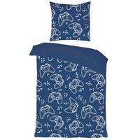 Lenjerie De Pat Pentru Tineret Gaming, Cca. 140x200/50x70 Cm - albastru, textil (140/200cm) - Modern Living