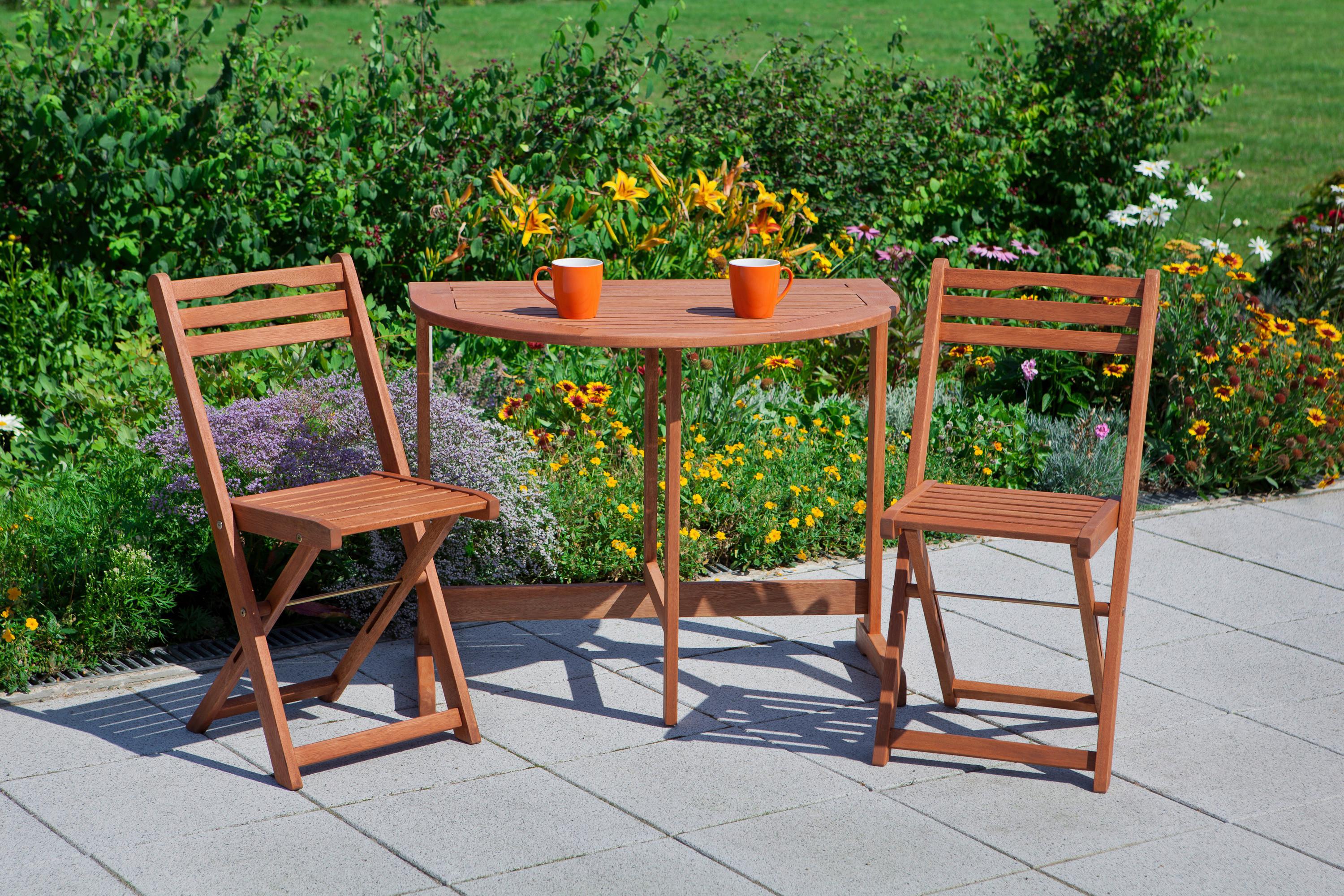 Gartenklapptisch Eukalyptus klappbar ca. 90x72x60cm - Naturfarben, KONVENTIONELL, Holz (90/72/60cm) - Gardenson