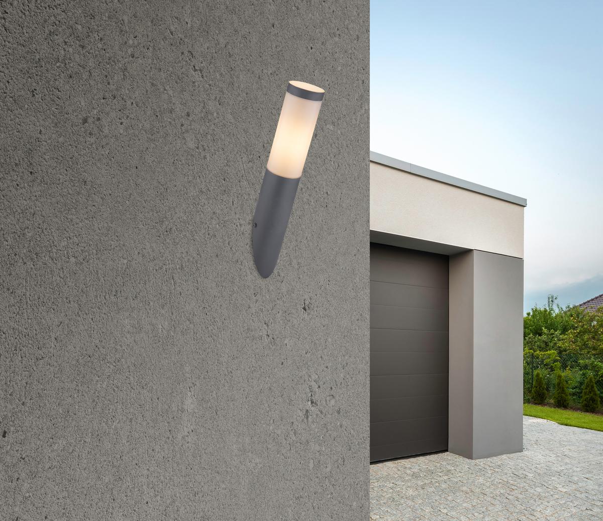 AUSSENLEUCHTE BOSTON - Anthrazit/Opal, Basics, Kunststoff/Metall (7,6/39cm) - Globo