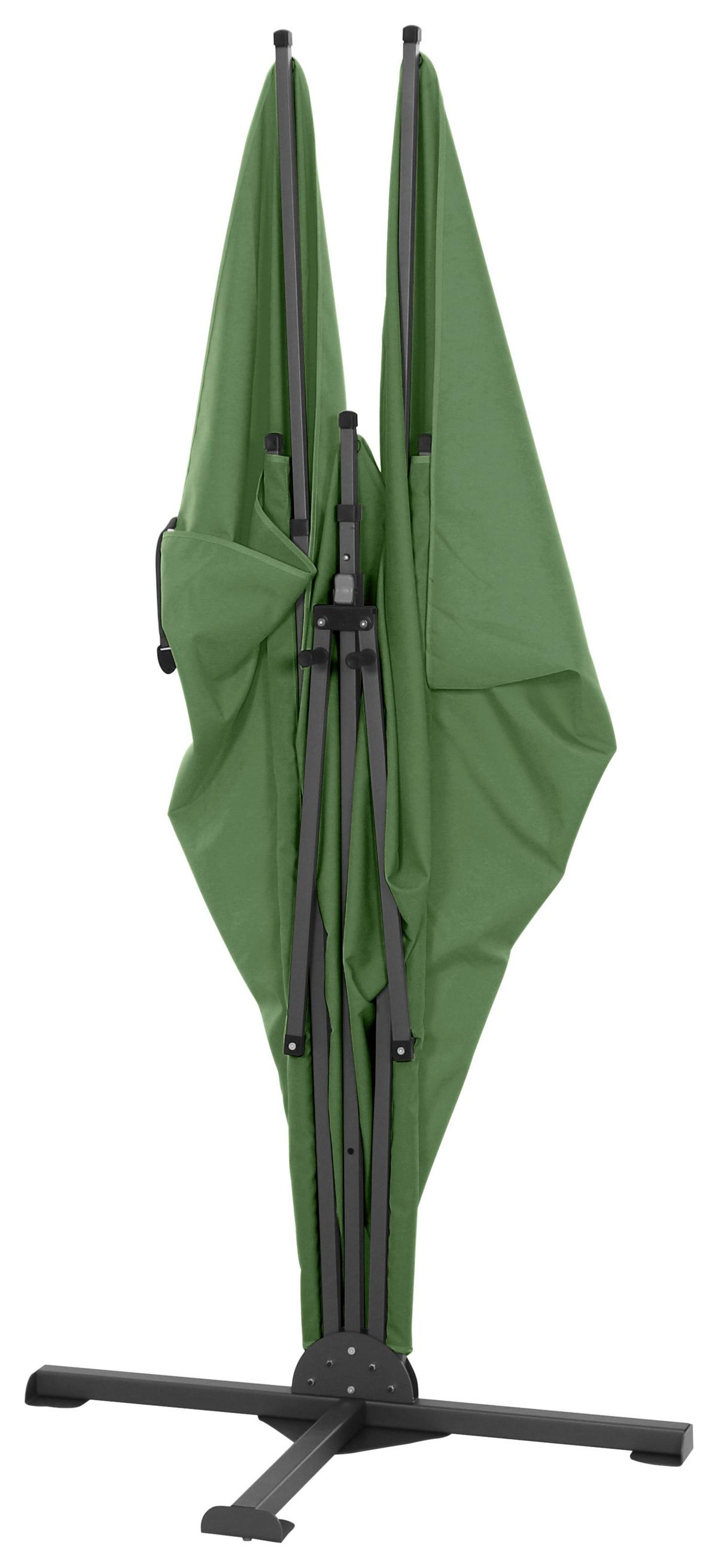 Sichtschutz Grün/Anthrazit BH 280 x 150 cm - Anthrazit/Olivgrün, KONVENTIONELL, Textil/Metall (280/150cm) - Siena Garden