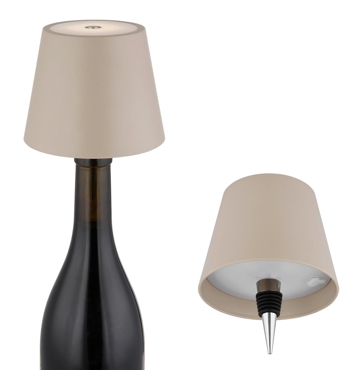 LAMPA STOŁOWA Z AKUMULATOREM 58488S - kolor piaskowy, Design, tworzywo sztuczne/metal (11,5/36cm) - Globo