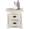 Kommode in Weiß - Messingfarben/Weiß, Holz/Holzwerkstoff (50/80/45cm) - Premium Living