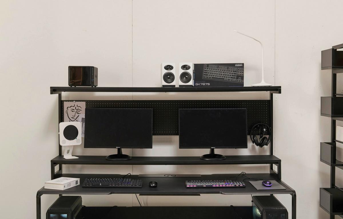 Schreibtisch Metall Schwarz - Schwarz, Design, Holzwerkstoff/Metall (180/70/148cm) - Livetastic