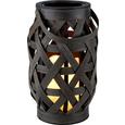 Laterne Caris in verschiedenen Farben - Schwarz/Grau, Kunststoff (14/23cm) - MÖMAX modern living