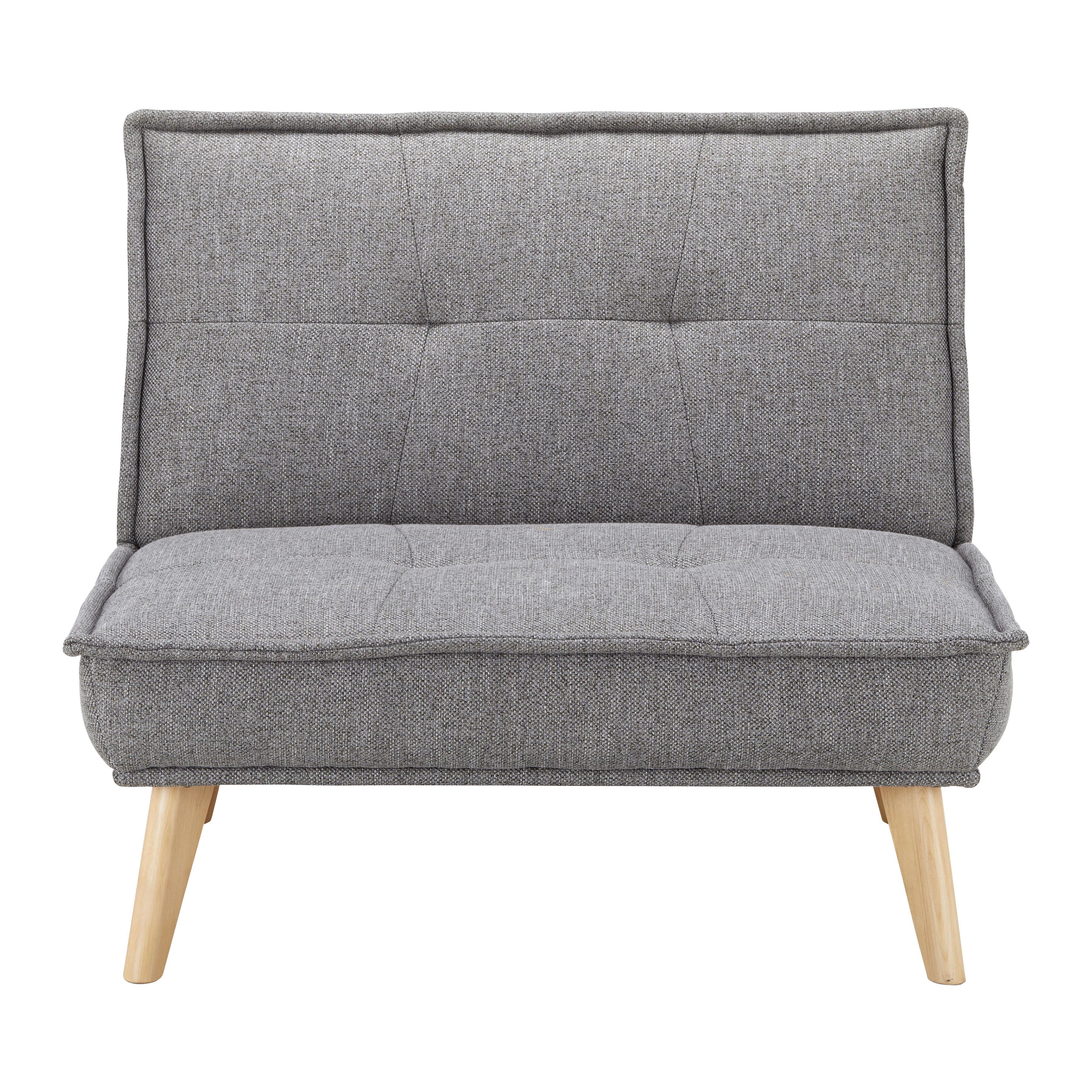 Schlafsessel Romeo Grau Webstoff - Grau, MODERN, Holz/Textil (99/83/84cm) - Bessagi Home