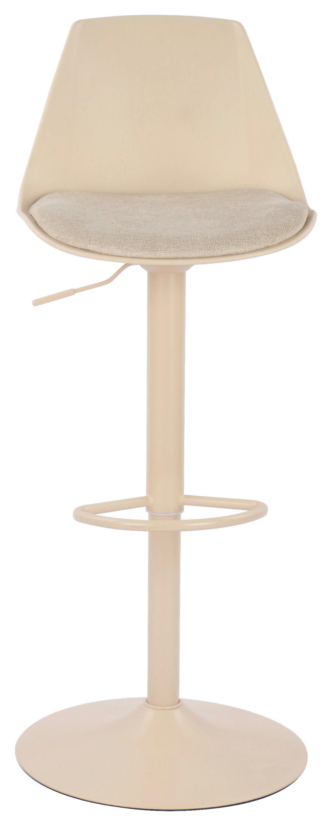 Barhocker Erik Beige - Beige, Modern, Kunststoff/Textil (43/88,5-110,5/47cm) - Mömax