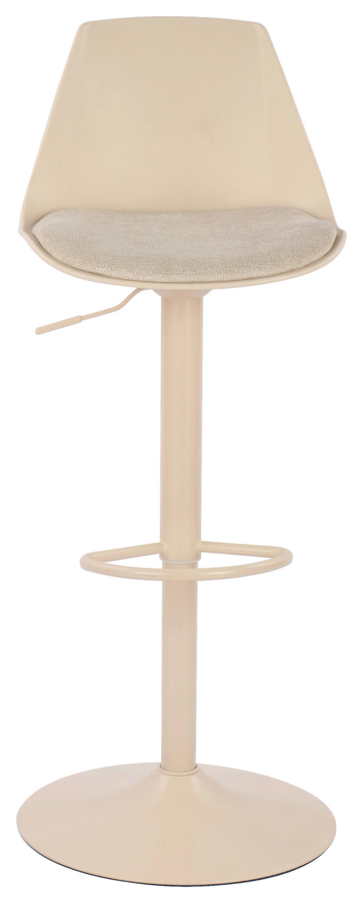 Barhocker Erik Beige - Beige, Modern, Kunststoff/Textil (43/88,5-110,5/47cm) - Mömax