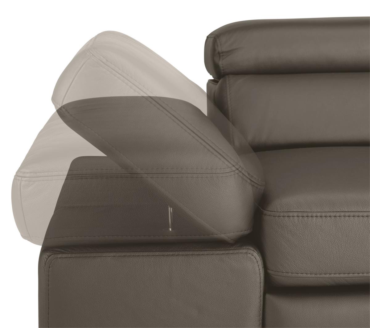 Wohnlandschaft Carmen rechts Dunkelgrau - Dunkelgrau/Schwarz, MODERN, Leder/Holz (292/72/226cm) - Premium Living