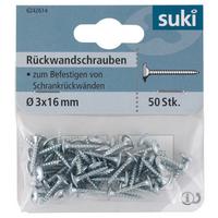 Hátfalcsavar 3x16mm, 50db - ezüstszínű, fém (1,6cm) - Suki