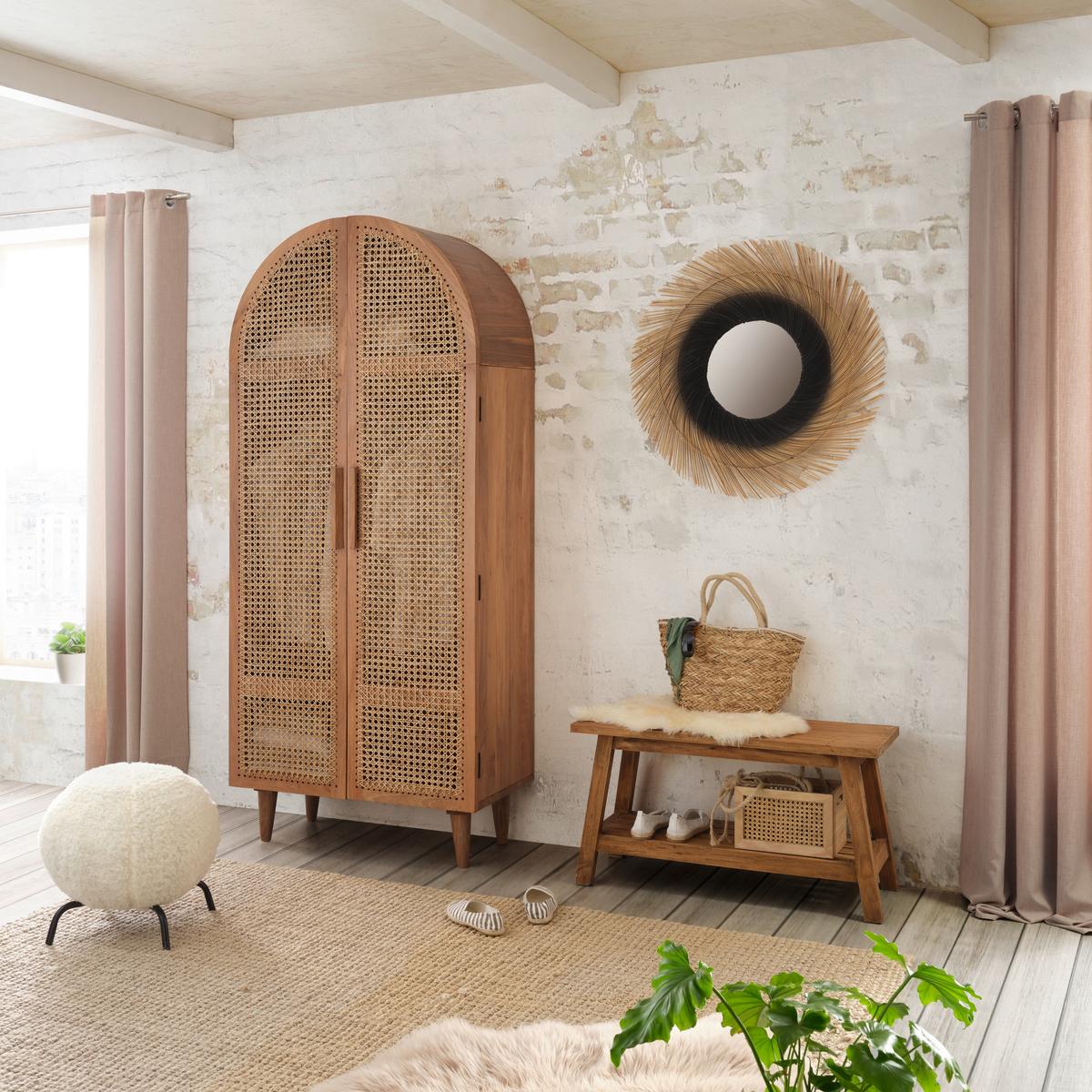 Kleiderschrank aus Mangoholz massiv - Naturfarben, Lifestyle, Holz (90/190/48cm) - Premium Living