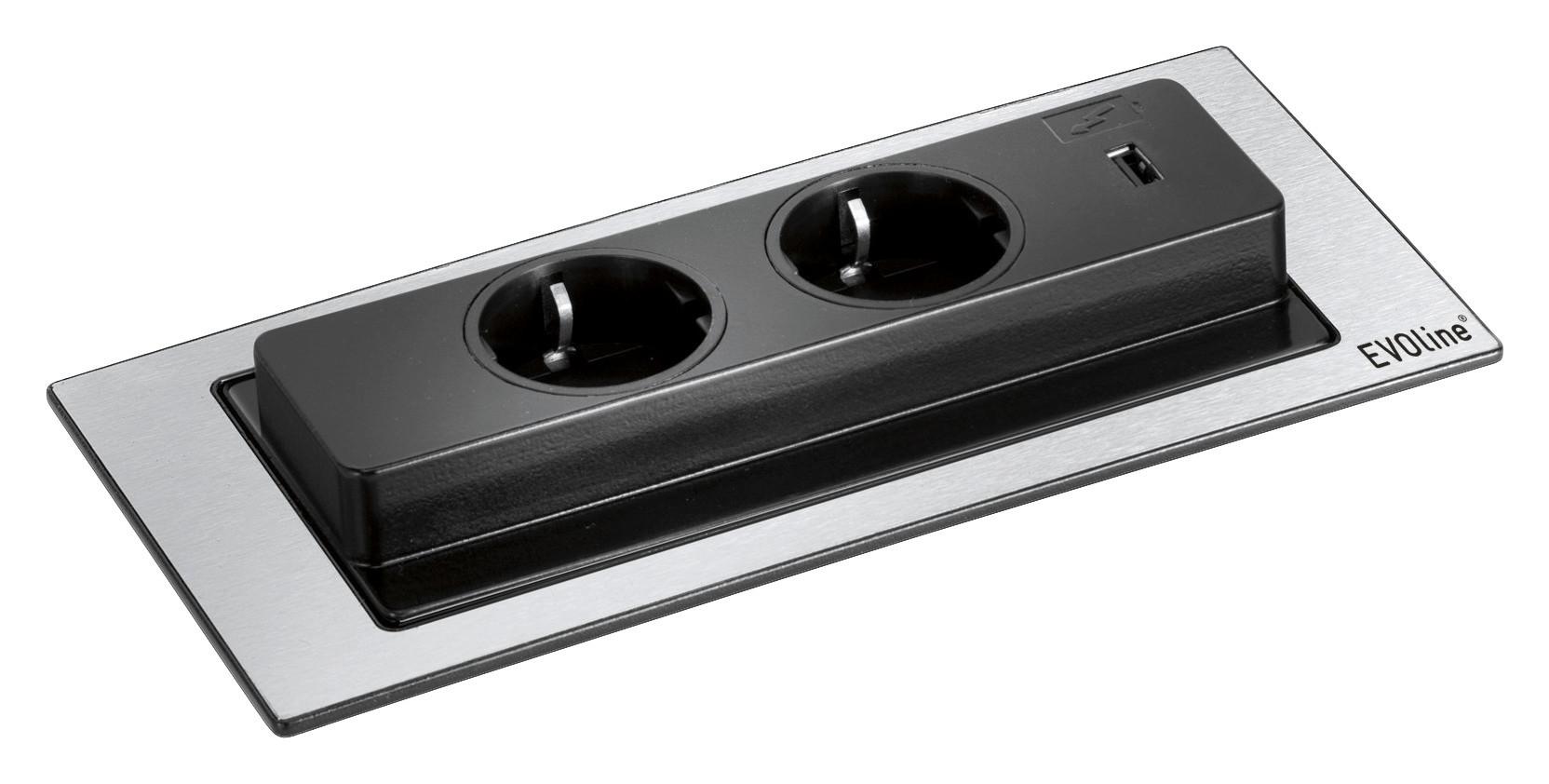 Steckdosenelement 417515 - Edelstahlfarben (10,5/22,5cm) - Vogt
