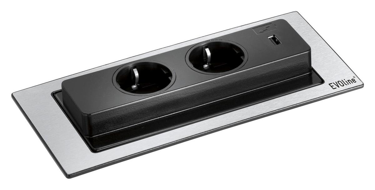 Steckdosenelement 417515 - Edelstahlfarben (10,5/22,5cm) - Vogt