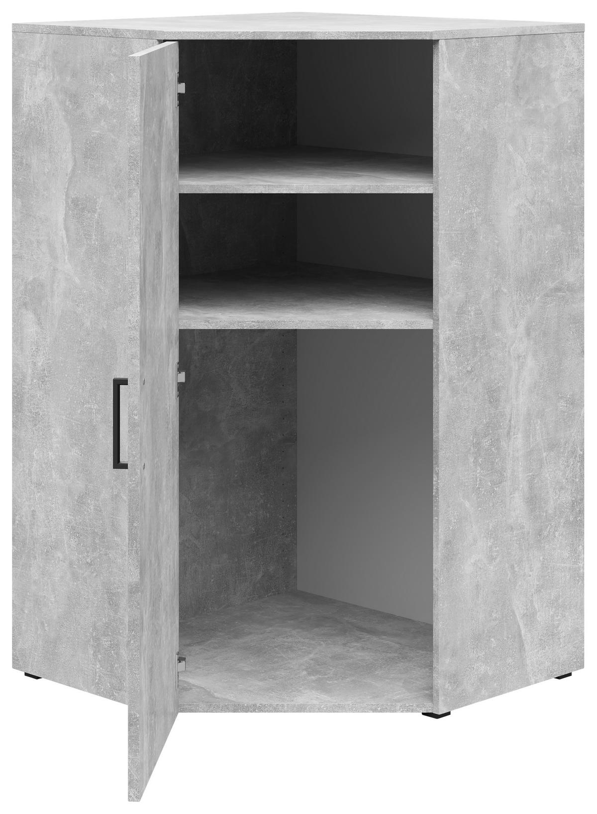 Eckkommode Multistauraum Grau - Schwarz/Grau, Modern, Holzwerkstoff/Kunststoff (71,5/115/71,5cm) - Premium Living