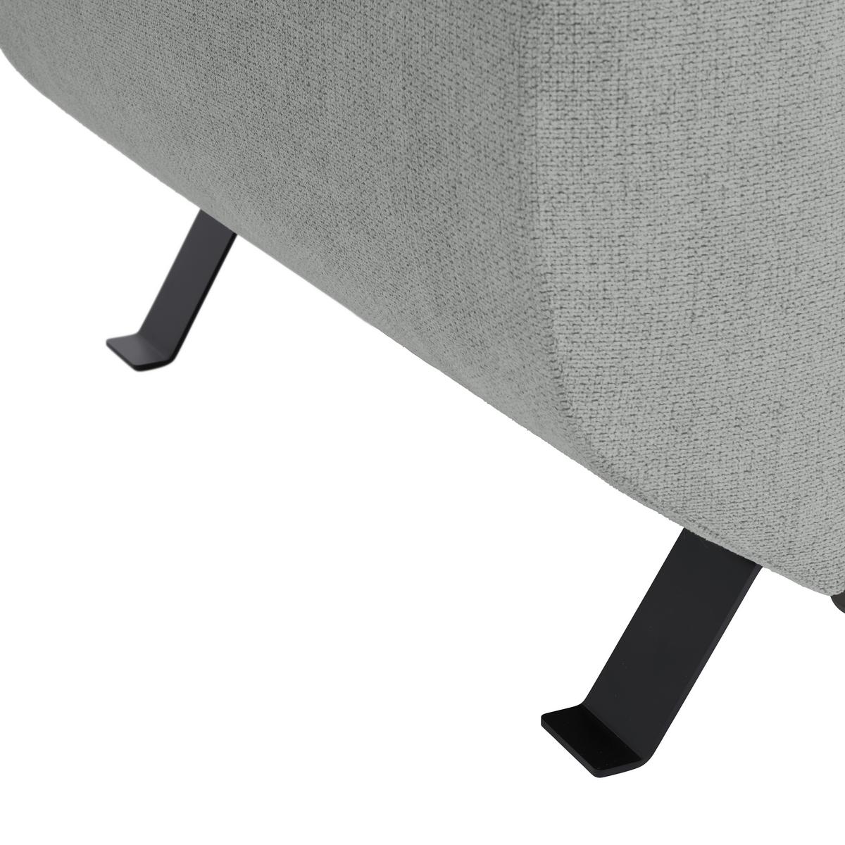 Kutna Garnitura Raven - svijetlo siva/crna, Moderno, tekstil/metal (257cm) - Modern Living