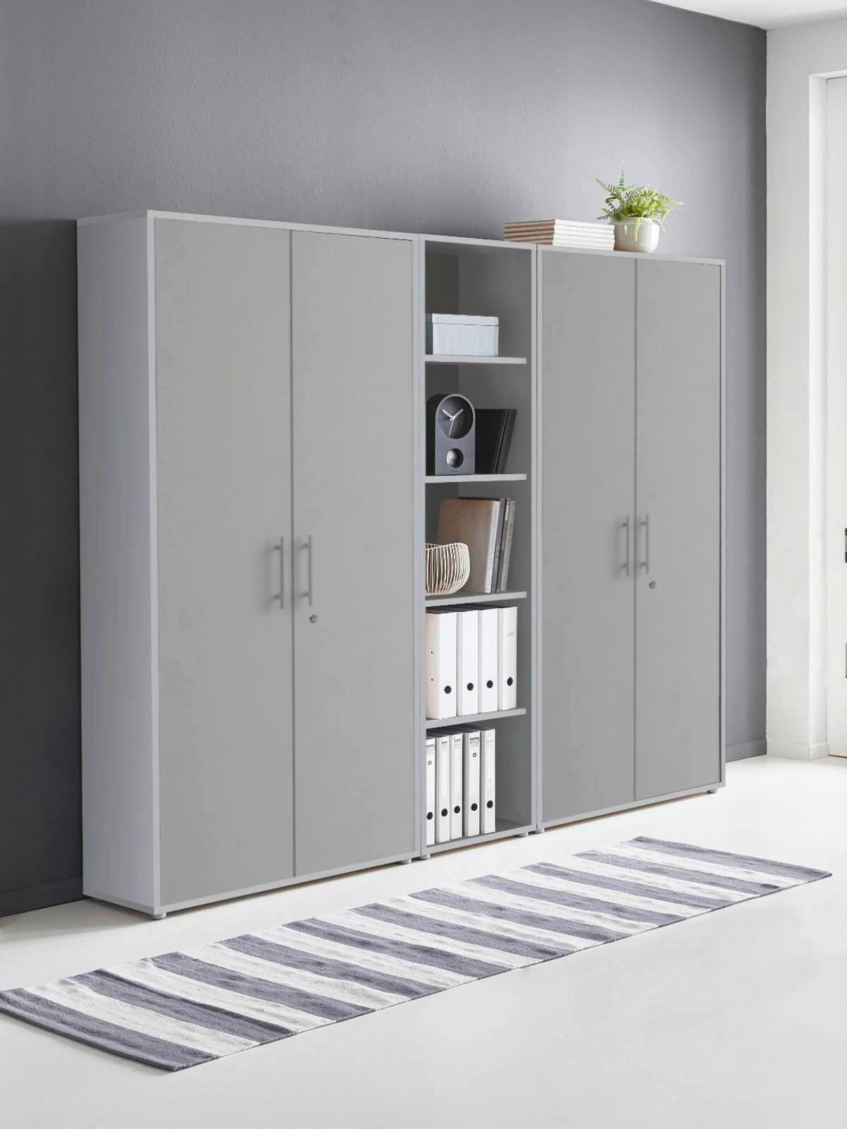 AKTENSCHRANK OFFICE EDITION - SW SET 10 - Hellgrau, MODERN, Holzwerkstoff (212,9/185,6/33cm) - MID.YOU