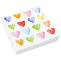 Serviette Kai in Weiß - Multicolor/Weiß, Papier (33cm)