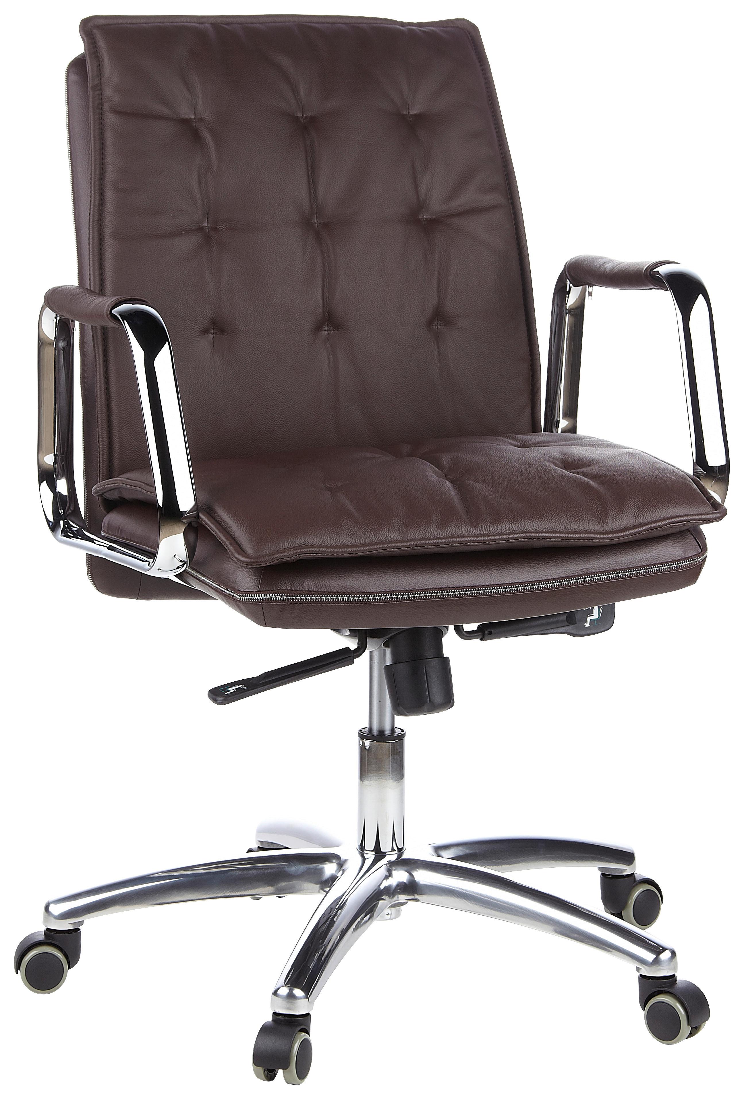 Pisarniški Stol Villa 10, Rjava - srebrne barve/rjava, Basics, kovina/umetna masa (60/109/48cm) - MID.YOU