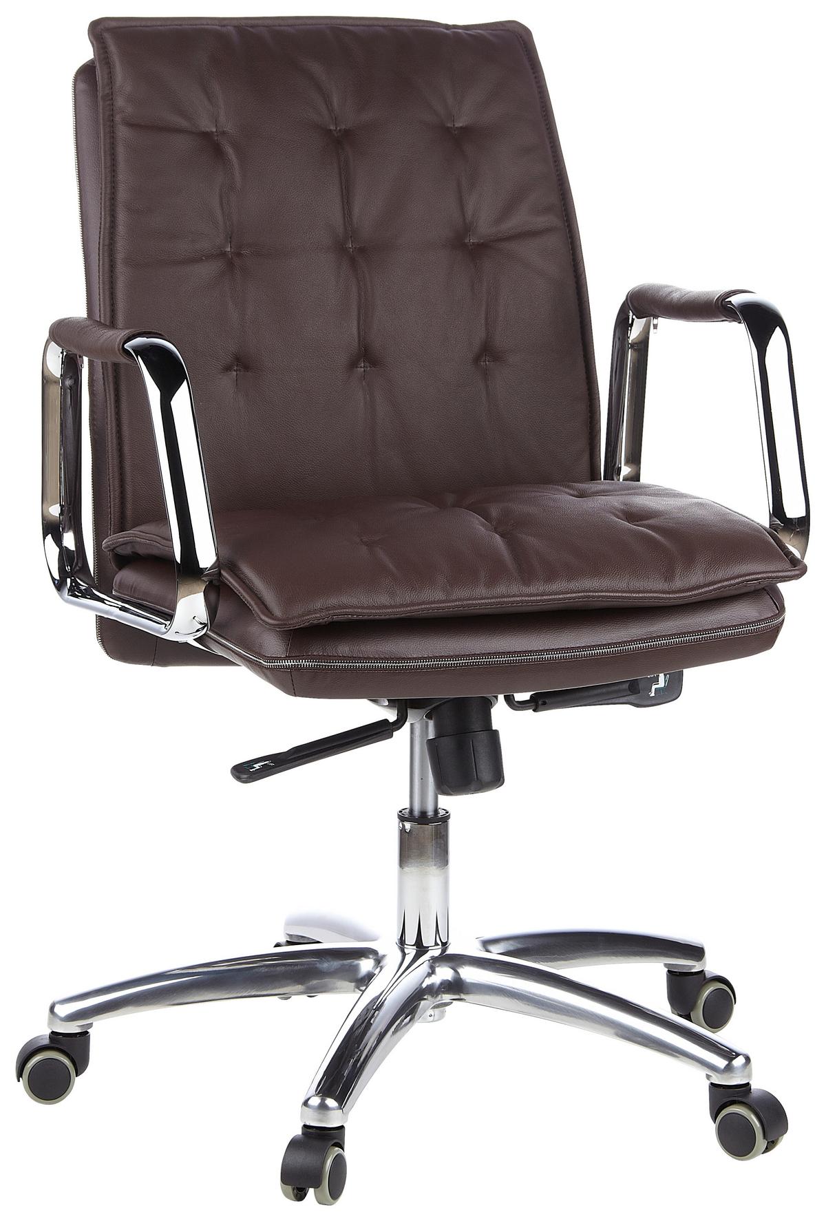 Pisarniški Stol Villa 10, Rjava - srebrne barve/rjava, Basics, kovina/umetna masa (60/109/48cm) - MID.YOU