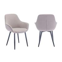 Set Stolov Bouclé, Rjavosiva, 2-Delni - rjavosiva/črna, Moderno, kovina/tekstil (64/86/59cm) - Livetastic