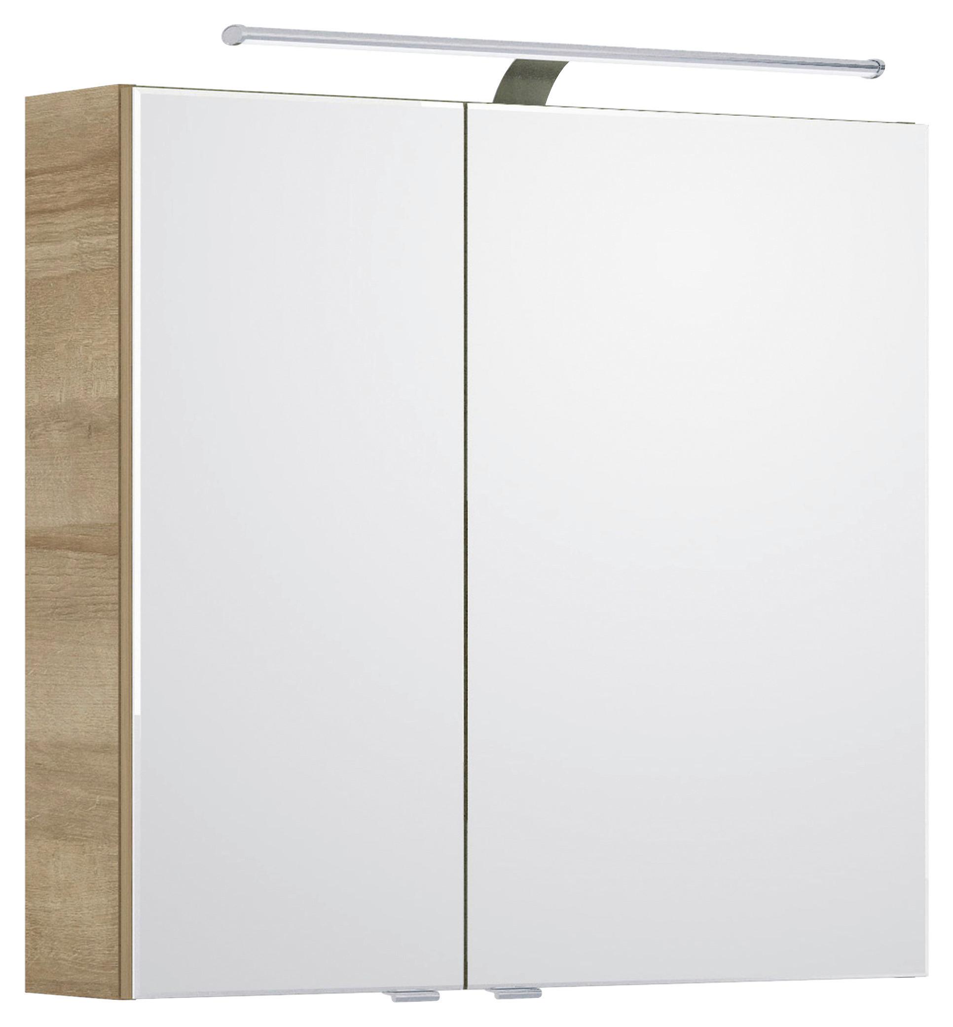 SZAFKA Z LUSTREM SERIE 6005 SPRINT - kolor dębowy/kolor chromowy, Konventionell, materiał drewnopochodny/metal (75/70,3/17cm) - Pelipal