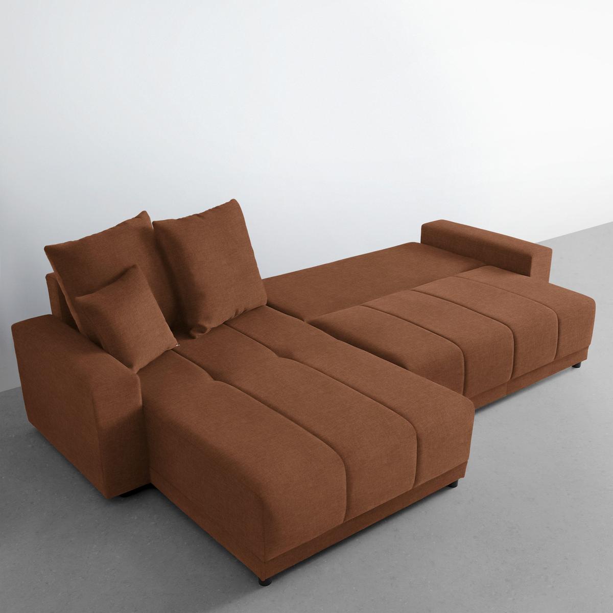Ecksofa Alatri Cognac - Cognac/Schwarz, MODERN, Kunststoff/Textil (289/90/176cm) - Based