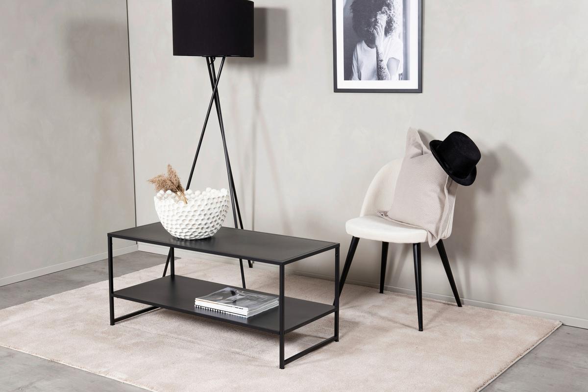 COUCHTISCH STAAL - Schwarz, Design, Metall (102/43/45cm) - Livetastic