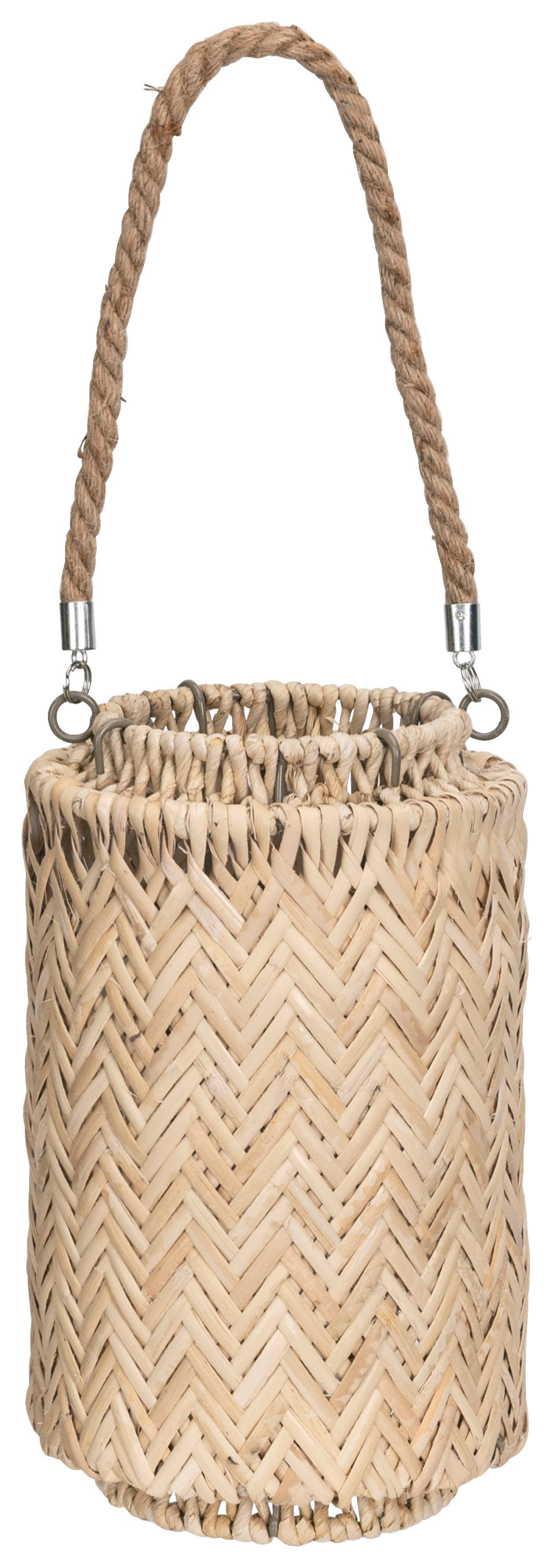 Lámpás Ciato - natúr színű, üveg/textil (17/28cm) - Premium Living