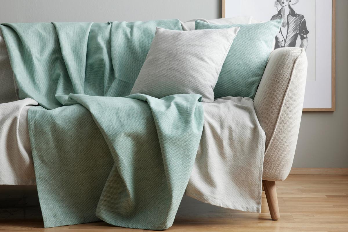 Zierkissen Dobby Uni in Silber/Weiß ca. 45x45cm - Silberfarben/Weiß, Textil (45/45cm) - Premium Living