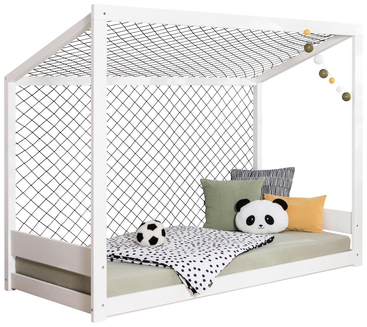 Raztegljva Postelja Soccer, Bela, Pravi Les, 90x200cm - bela, Moderno, tekstil/les (90/200cm) - MID.YOU