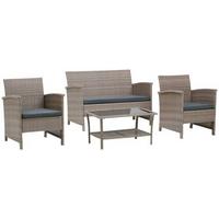 Lounge Garnitura Barbara, Siva - temno siva/črna, Moderno, kovina/umetna masa - Modern Living