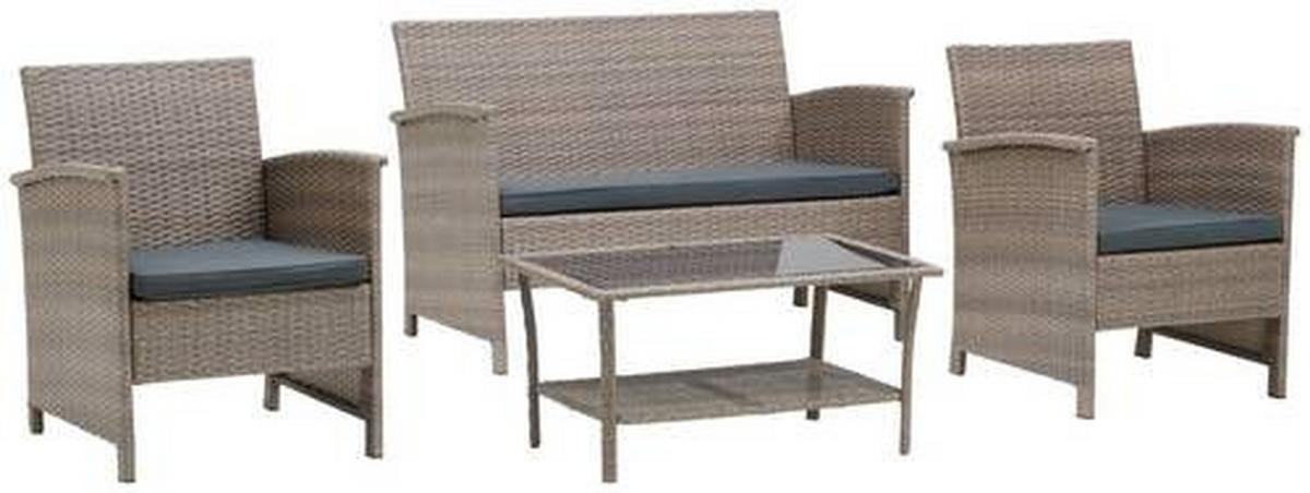 Lounge Garnitura Barbara, Siva - temno siva/črna, Moderno, kovina/umetna masa - Modern Living