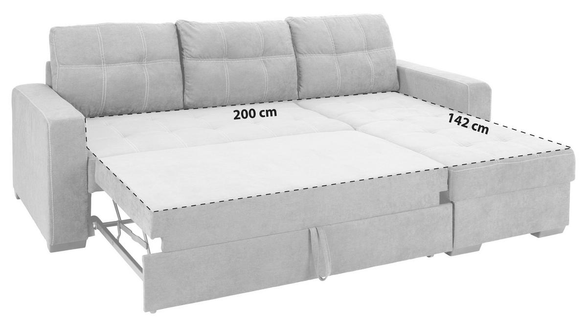 Sedežna Garnitura Mediolan, Z Ležiščem - temno siva/črna, Design, umetna masa/tekstil (240/160cm) - Mömax