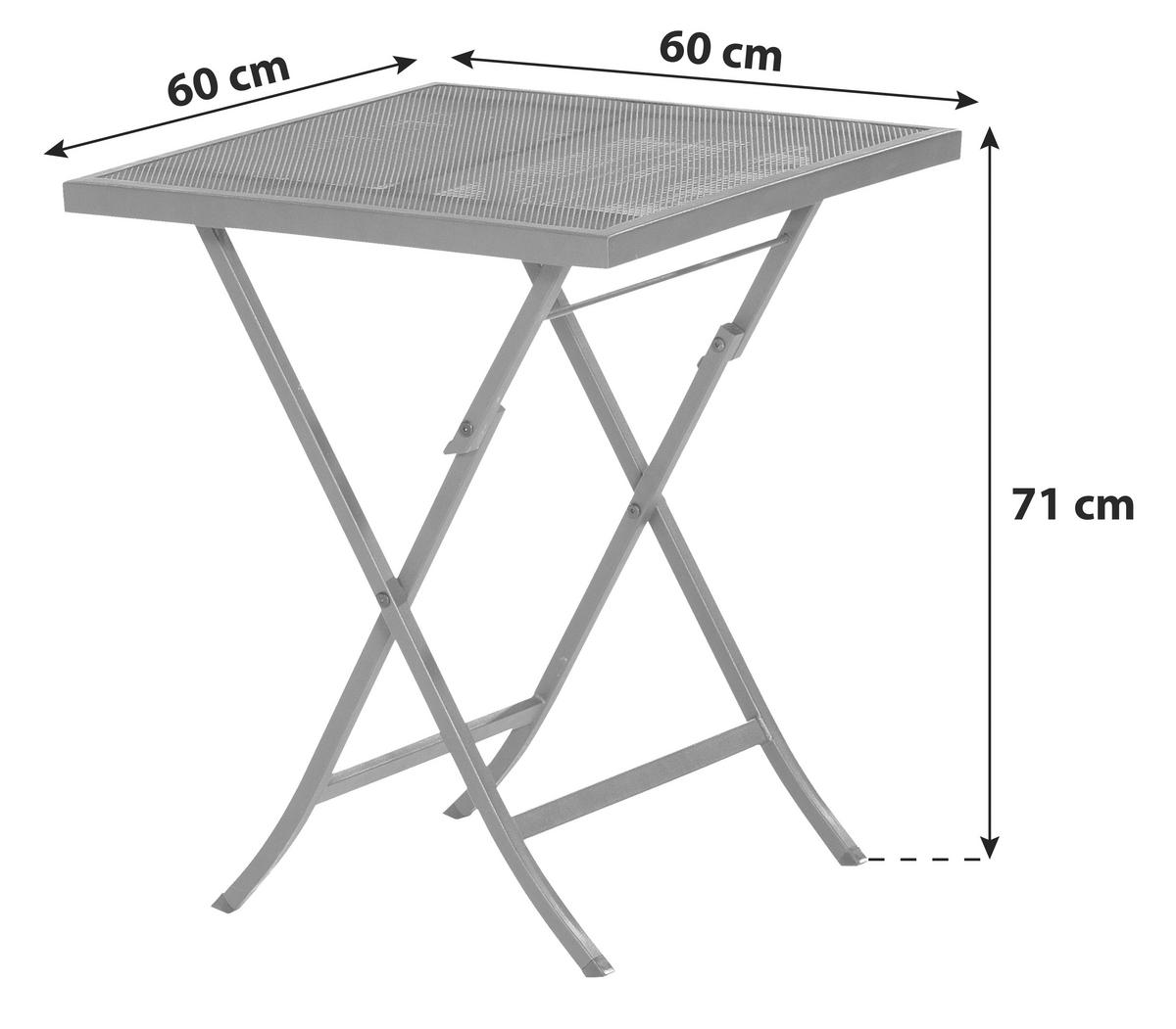 Vrtna Miza Samos, Jeklo, 60x60 - barve grafita, Moderno, kovina (60/60/71cm) - Gardenson