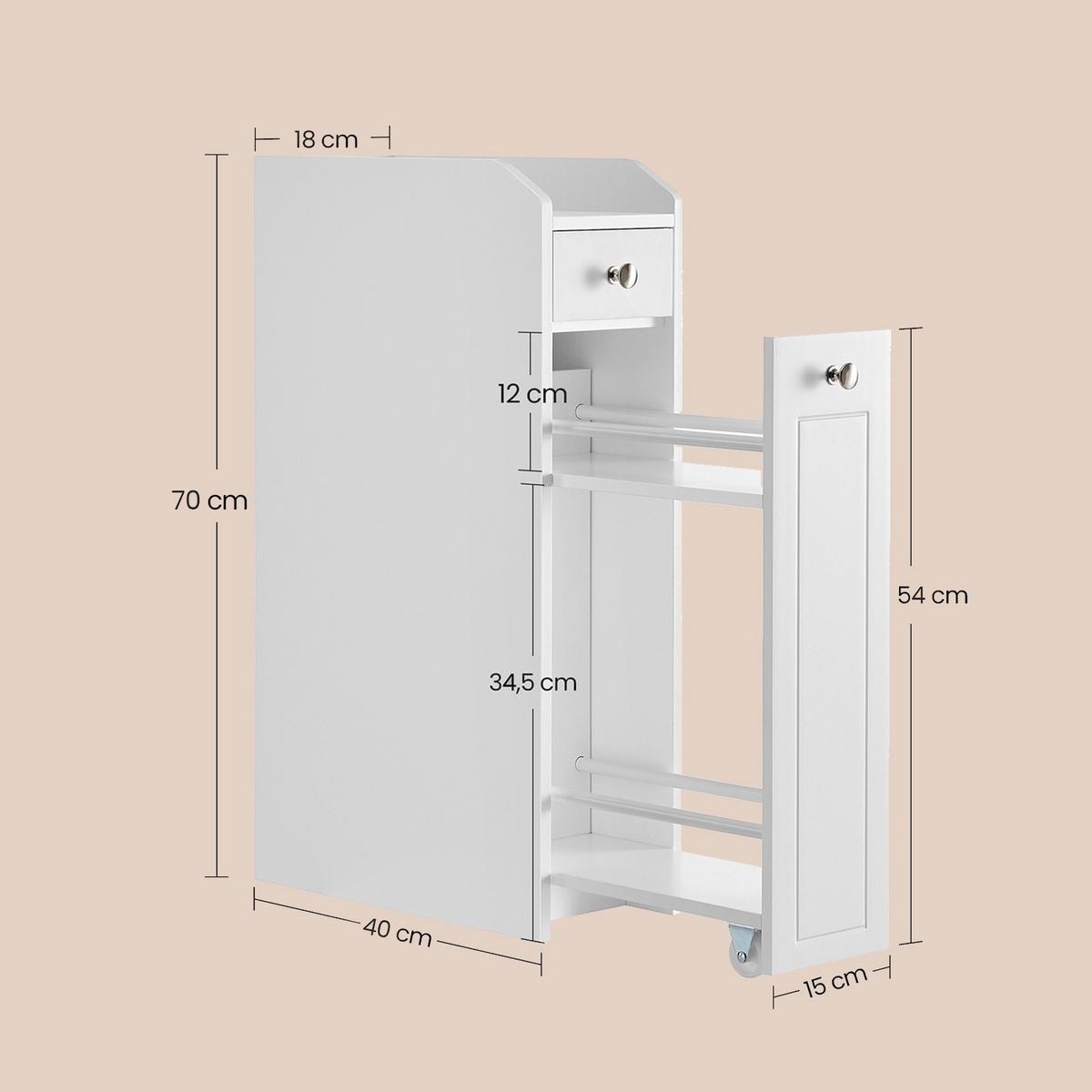 MIDISCHRANK BATHROOM CABINET - Weiß, MODERN, Holzwerkstoff (18/70/40cm) - MID.YOU
