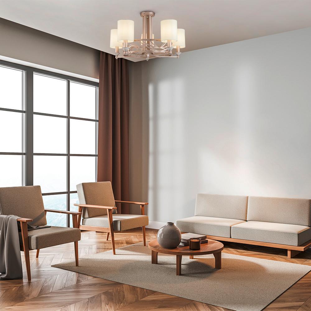 KRONLEUCHTER VITTORIA - Goldfarben/Creme, Trend, Kunststoff/Textil (71/34.2/71cm) - MAYTONI