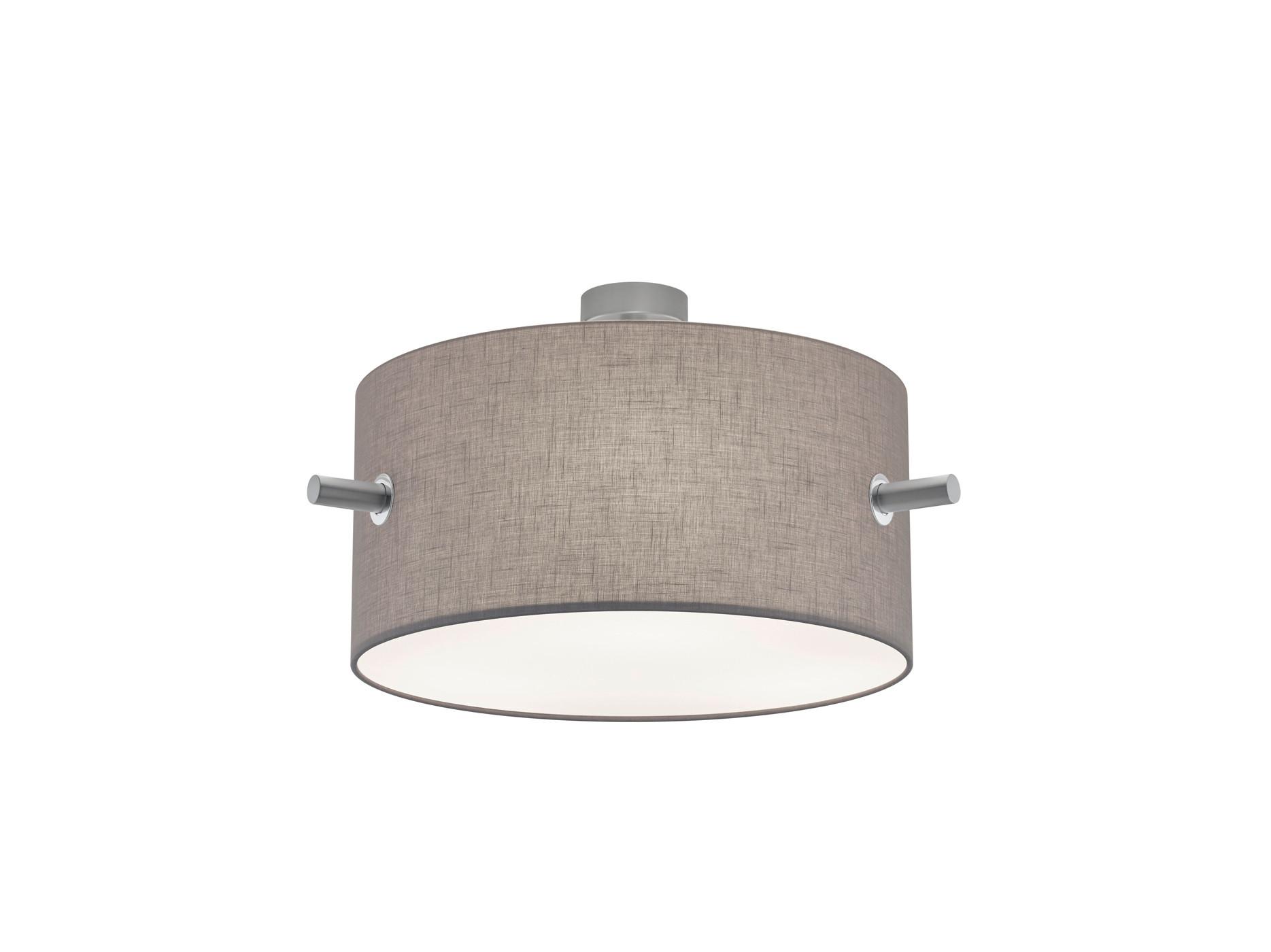 Deckeneleuchte Camden Grau/Nickel max. 60 Watt - Grau/Nickelfarben, Basics, Textil/Metall (65,0/35,0cm) - Trio Leuchten