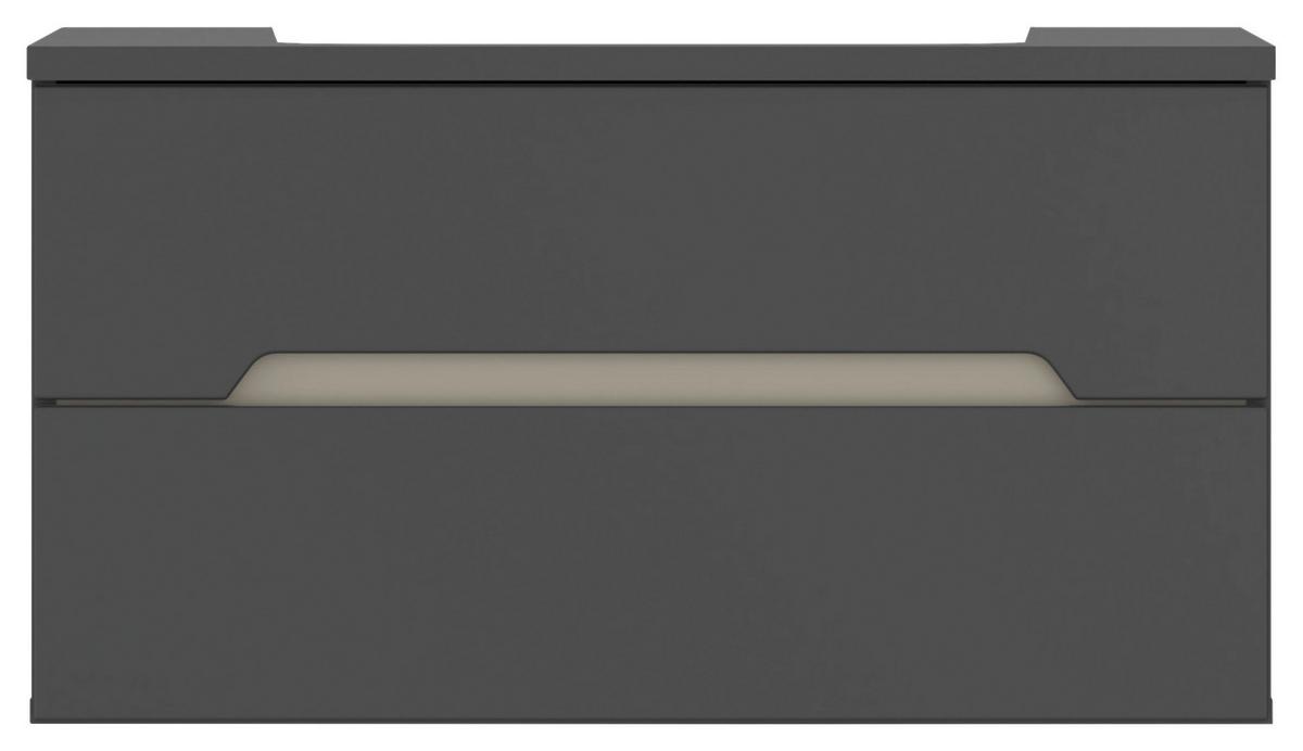 Bază cu lavoar Manhattan - alb/antracit, Modern, ceramică/material pe bază de lemn (80cm) - Luca Bessoni