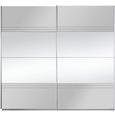 Schwebetürenschrank Spiegel/grauspiegel - Weiß/Grau, KONVENTIONELL, Holzwerkstoff (226/210/62cm) - MODERN LIVING