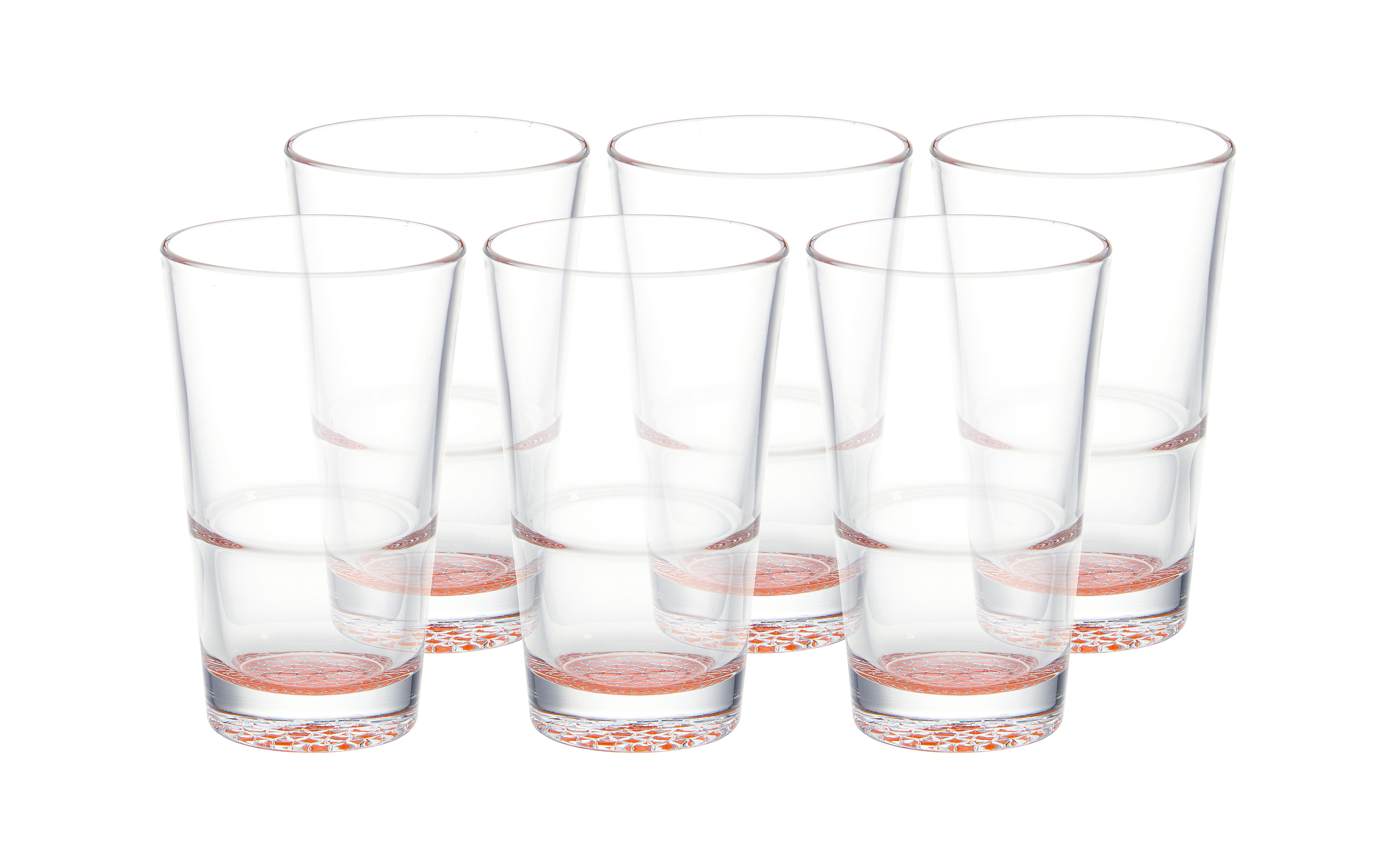 KOMPLET SZKŁA STOŁOWEGO AGNETO - pomarańczowy, Modern, szkło (420ml) - Bessagi Home