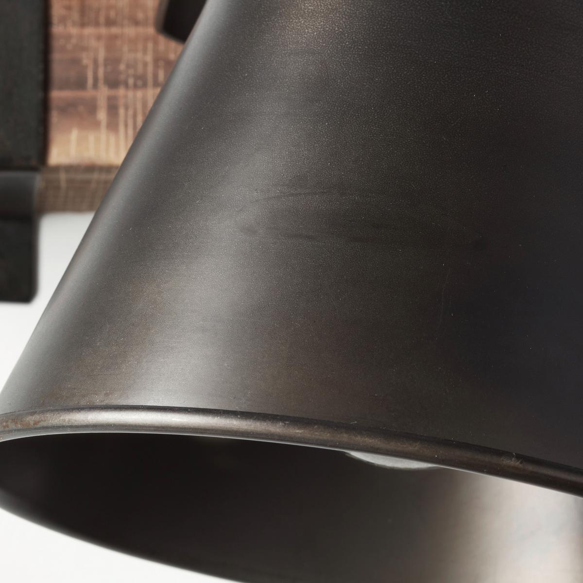 Wandleuchte  Plow in Schwarz max. 10 Watt - Schwarz, Design, Holz/Metall (24/25cm) - Brilliant