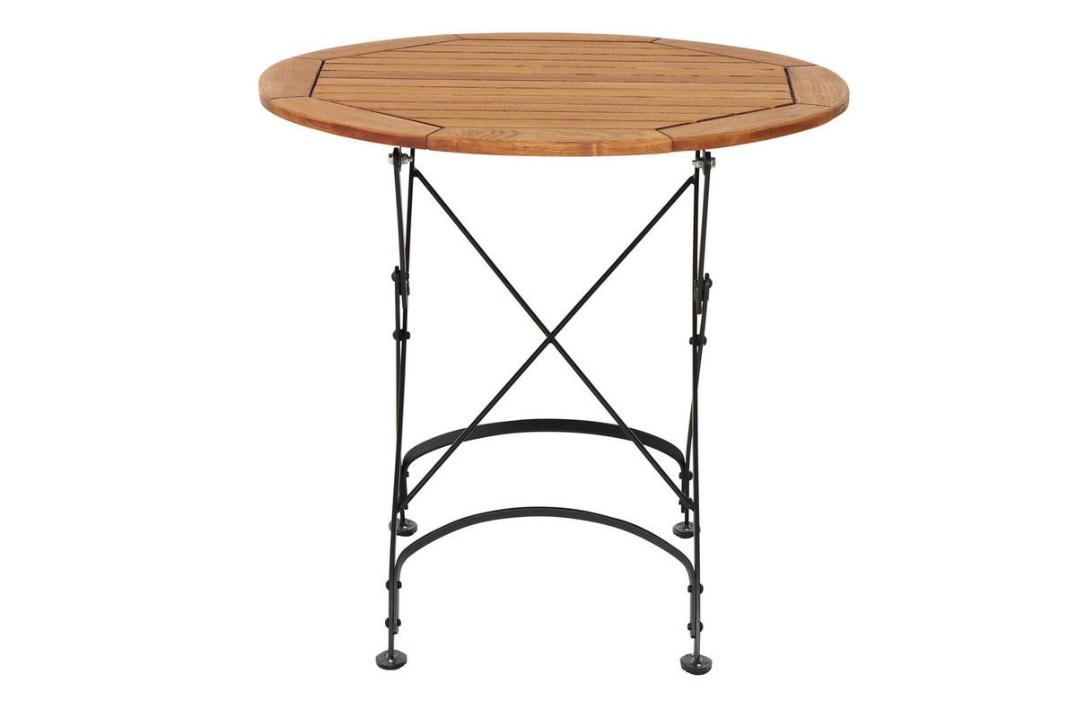 Siena Garden Gartentisch D: ca.85cm Robinie - Robinienfarben/Schwarz, KONVENTIONELL, Holz/Metall (85/85/78cm) - Siena Garden