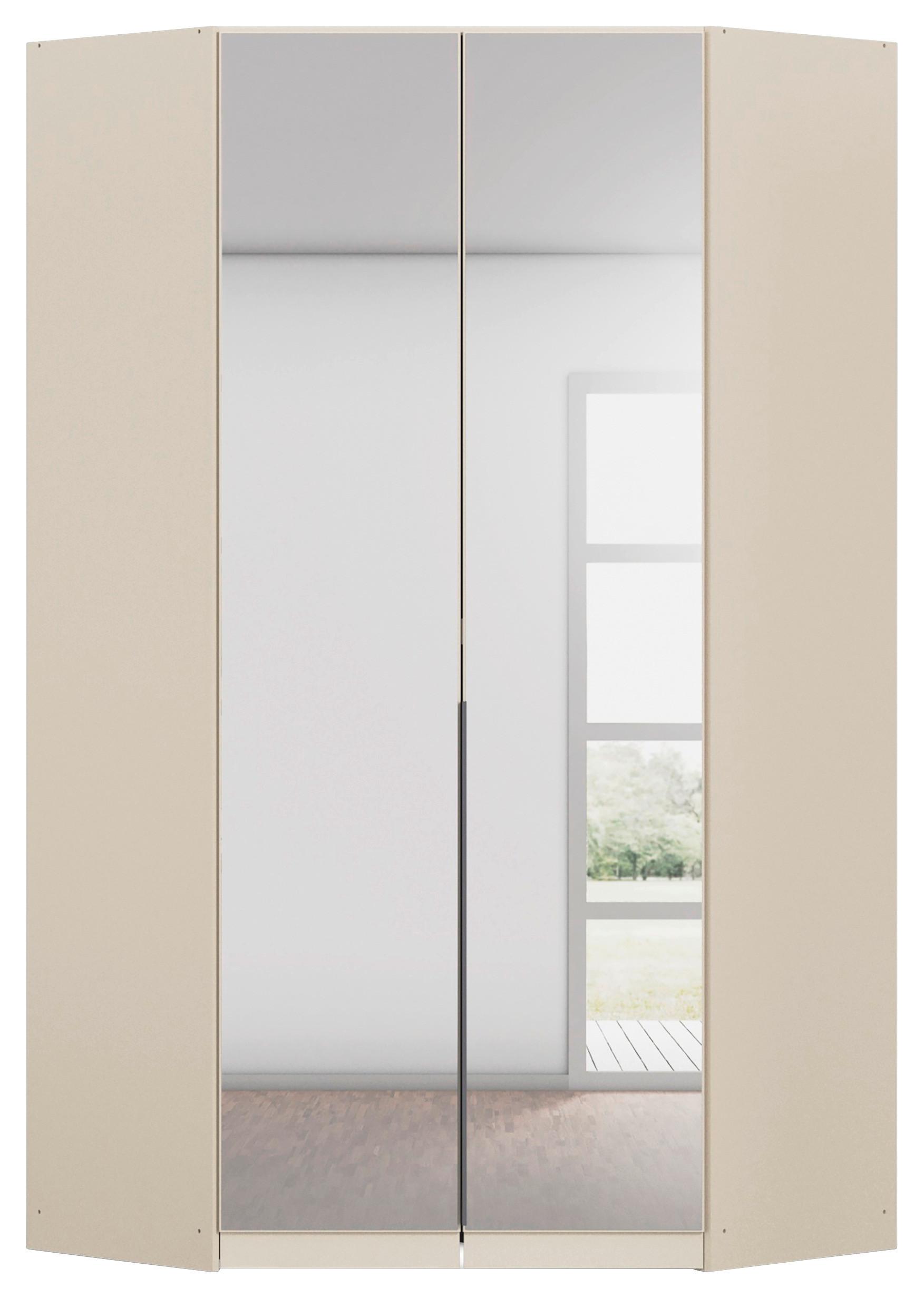 DULAP PE COLT ALABAMA - argintiu/transparent, Modern, material pe bază de lemn (117/229/117cm) - Modern Living