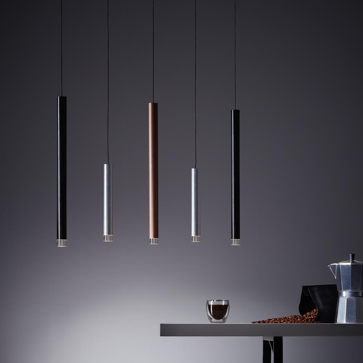 LAMPA WISZĄCA LED G93762/21 CEMBALO - czarny/kolor aluminiowy, Trend, tworzywo sztuczne/metal (89/8,5/120cm)