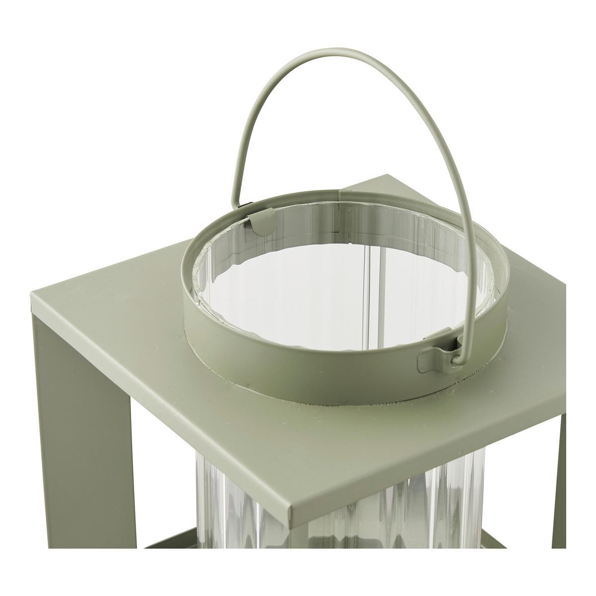 Laterne Lohals Lanterne Grün - Grün, Basics, Glas/Metall (18/20,5/18cm)