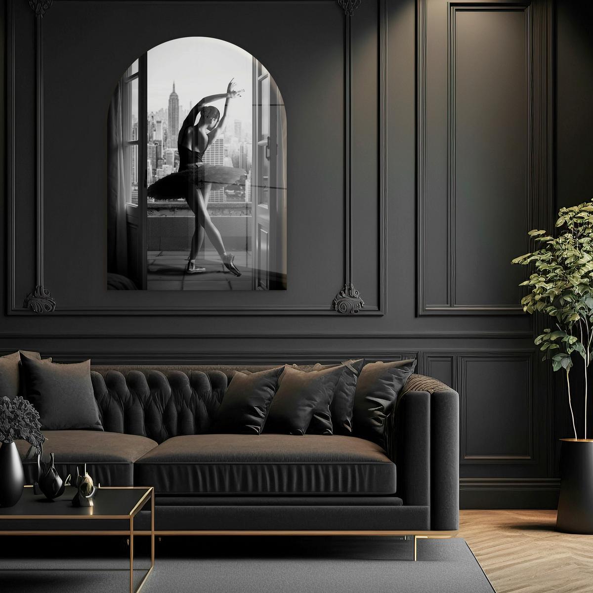 Glasbild Grau/Schwarz/Weiß - Schwarz/Weiß, Basics, Glas/Papier (70/100cm)