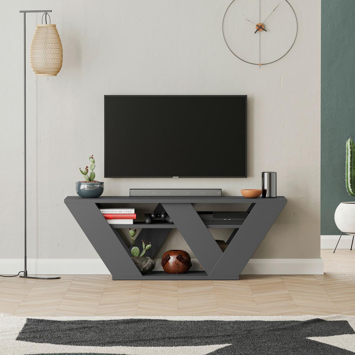 Nizka Omarica Pipralla - antracit, Design, leseni material (110/30/40cm) - Livetastic