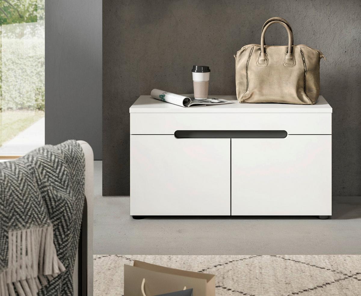 Garderobna Klop Canu, Bela, Siva - siva/črna, Design, umetna masa/leseni material (80/45/37cm) - Livetastic