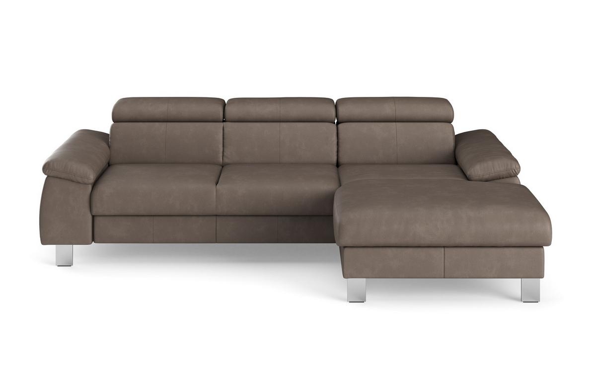 Sarokkanapé Micky - bézs, Modern, bőr (244/72-88/166cm)