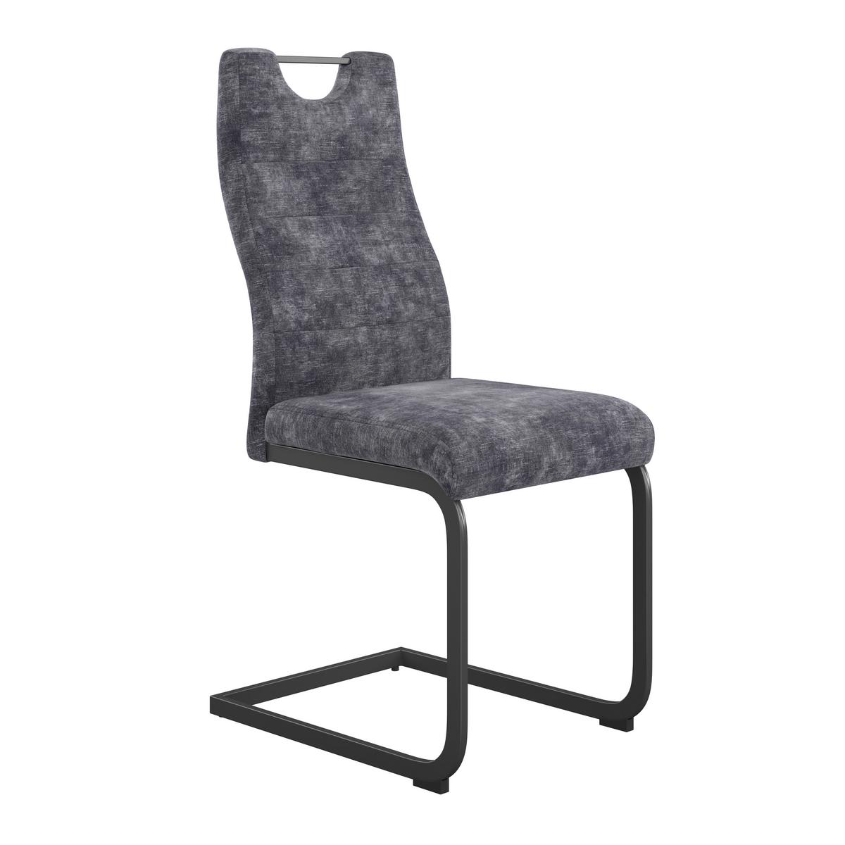 Nihajni Stol Melbourne, Siva - siva/črna, Moderno, kovina/tekstil (44/101/58cm)