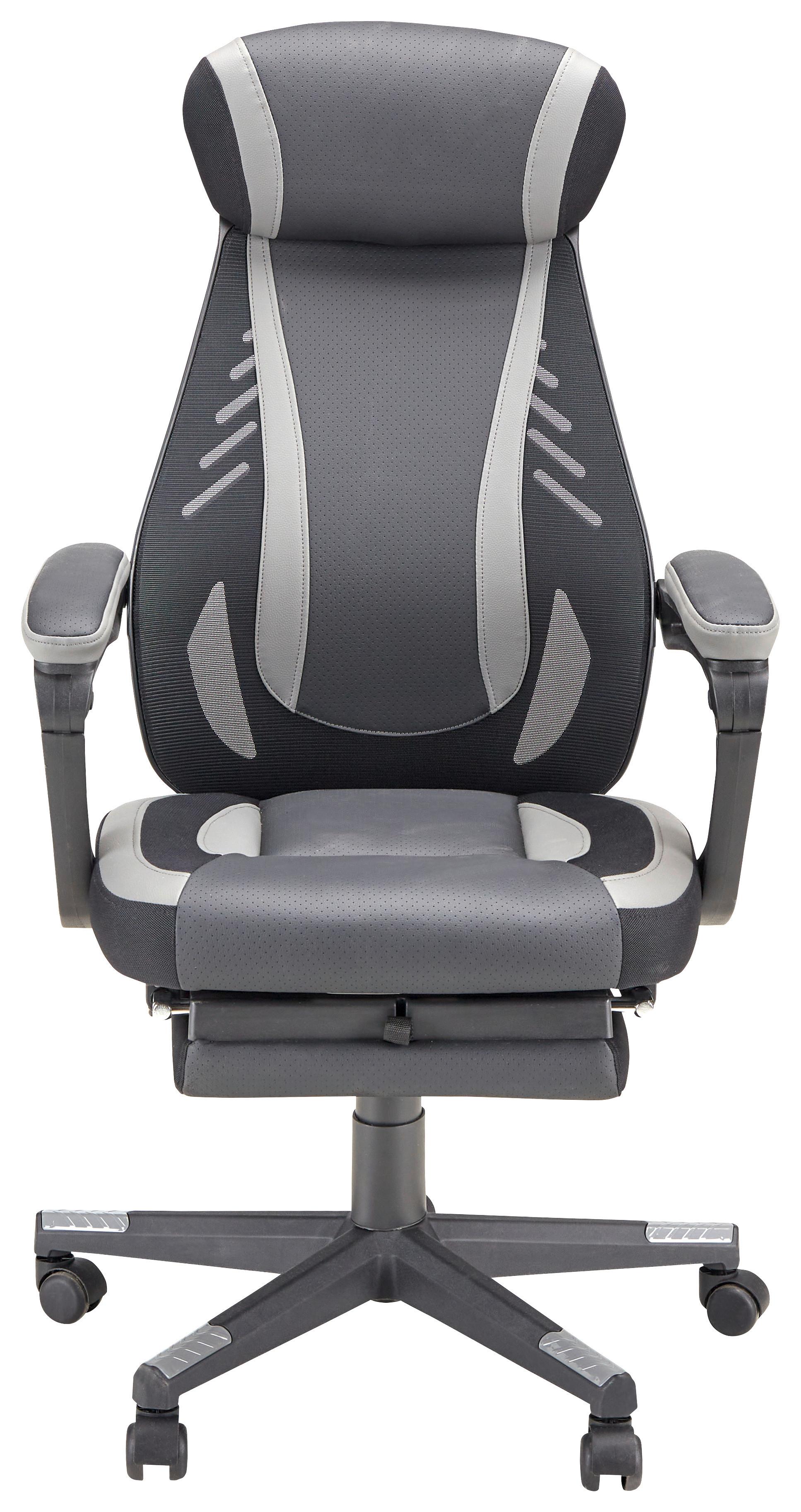 KONTORSSTOL CLIO -EXKLUSIV- - grå/svart, Modern, metall/textil (64/110-117-5/60,5cm) - Mömax